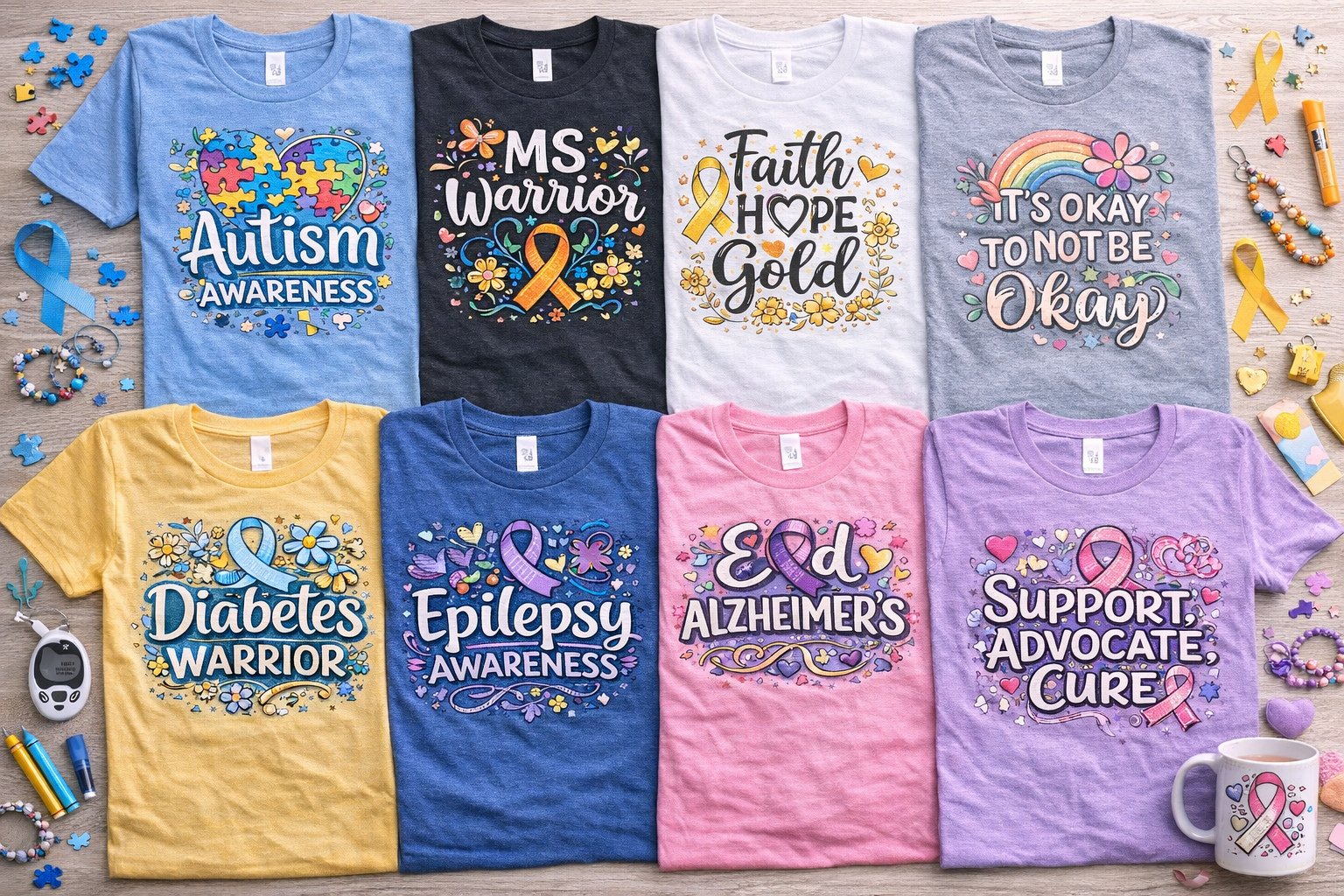Awareness shirts in multiple colors and designs